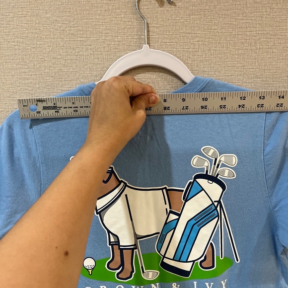 Crown & Ivy Tee Shirt Kids M Blue Dogs Golf Southern Tradition Labrador - Picture 6 of 9